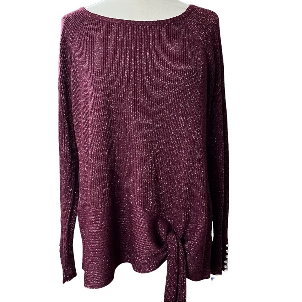 NWT Belldini Sweater Lurex Sparkly Shimmer Rhinestone Curvy 2X